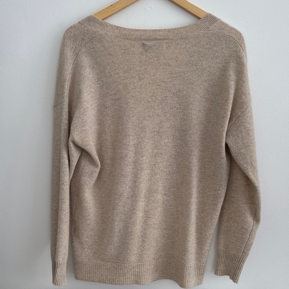 NAADAM Cashmere Boyfriend Cardigan in Oatmeal - Picture 4 of 6